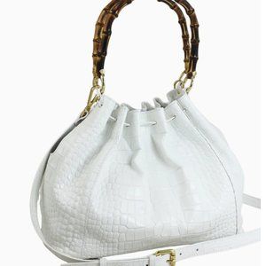 Claudia Firenze Cocco Donatella  Croc-Embossed Italian Leather Satchel Crossbody